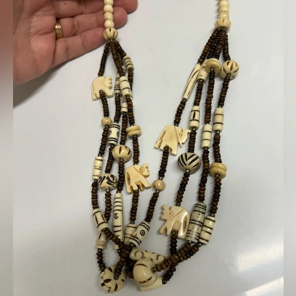 NWT Jumali South Africa Tribal Necklace | Elephant Beads
